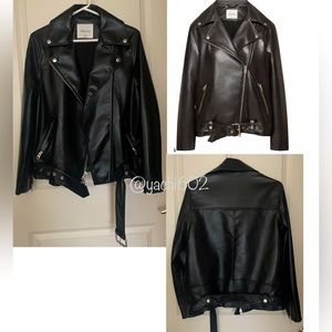 Aritzia Wilfred Black Vegan Leather Jacket 2XS Dayna Jacket